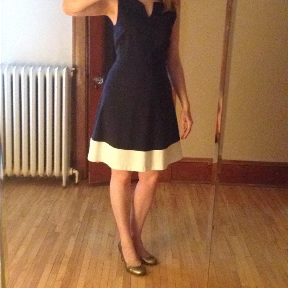 The Limited color block fit and flare dress